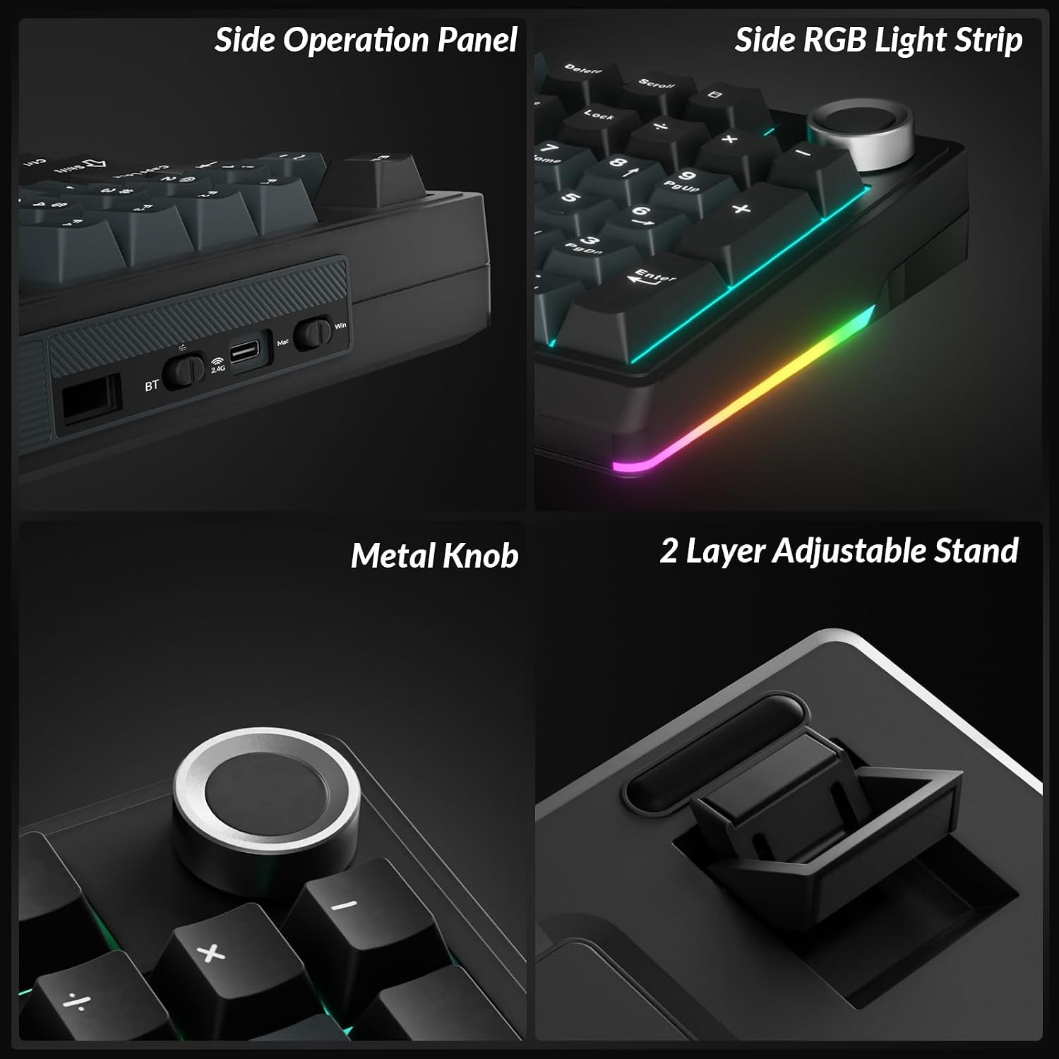 KI99 Pro Wireless Mechanical Keyboard with Quiet Switch, Hot Swappable Pre-Lubed Switches with RGB Backlit, Gasket Structure Computer Gaming Keyboard (Blackblue, Silent Switch)