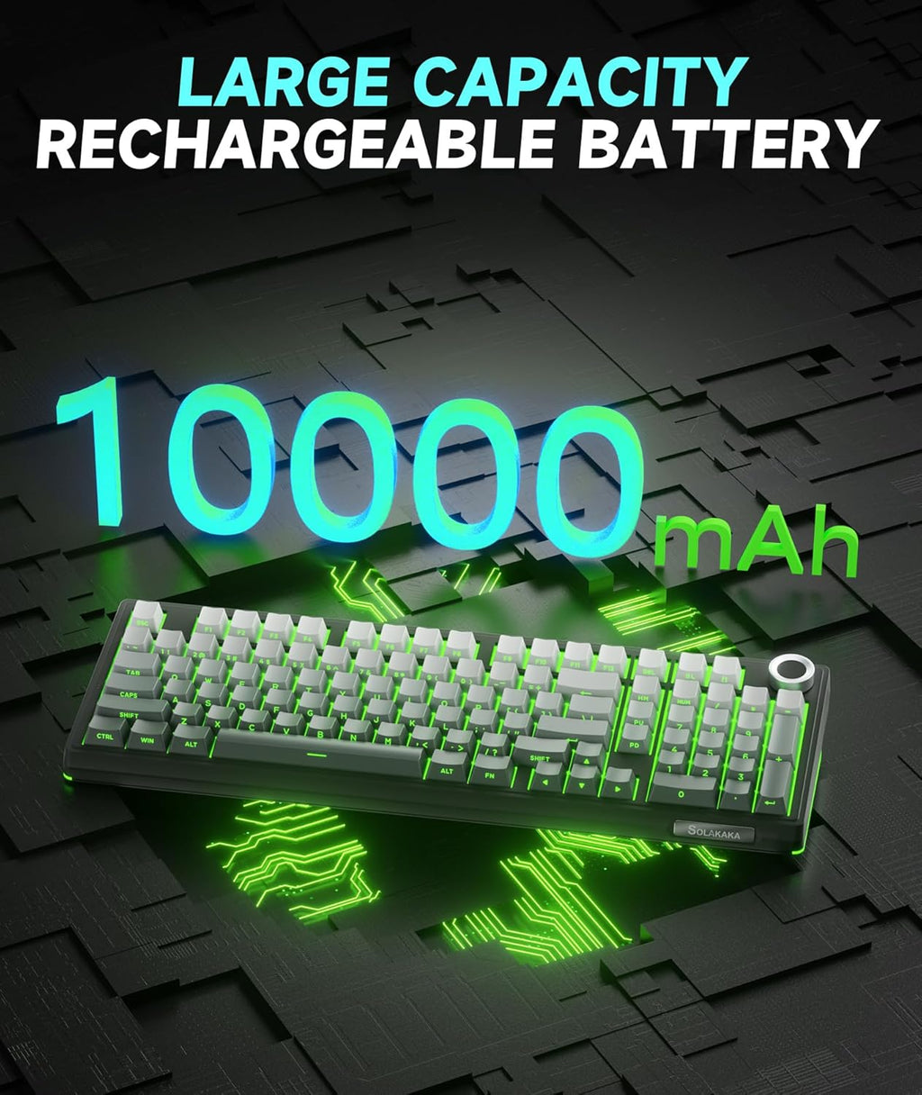 KI99 Pro 96% Wireless Mechanical Keyboard, RGB Gaming Keyboard, Hot-Swappable Pre-Lubed Switches, Gasket Structure Creamy Keyboards (Gradient-Black, Non-Silent Version)