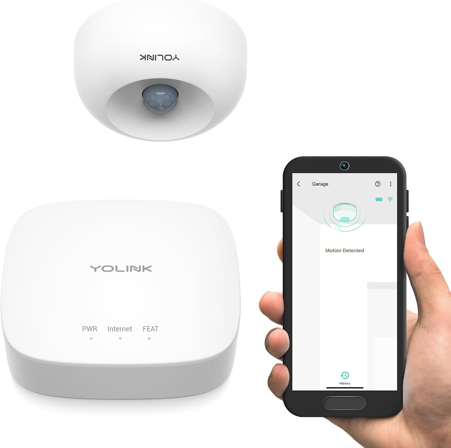 Smart Motion Sensor,  1/4 Mile World'S Longest Range Wireless Motion Detector Compatible with Alexa IFTTT, Movement Detector App Alerts Remote Monitor for Indoor Use,  Hub Included