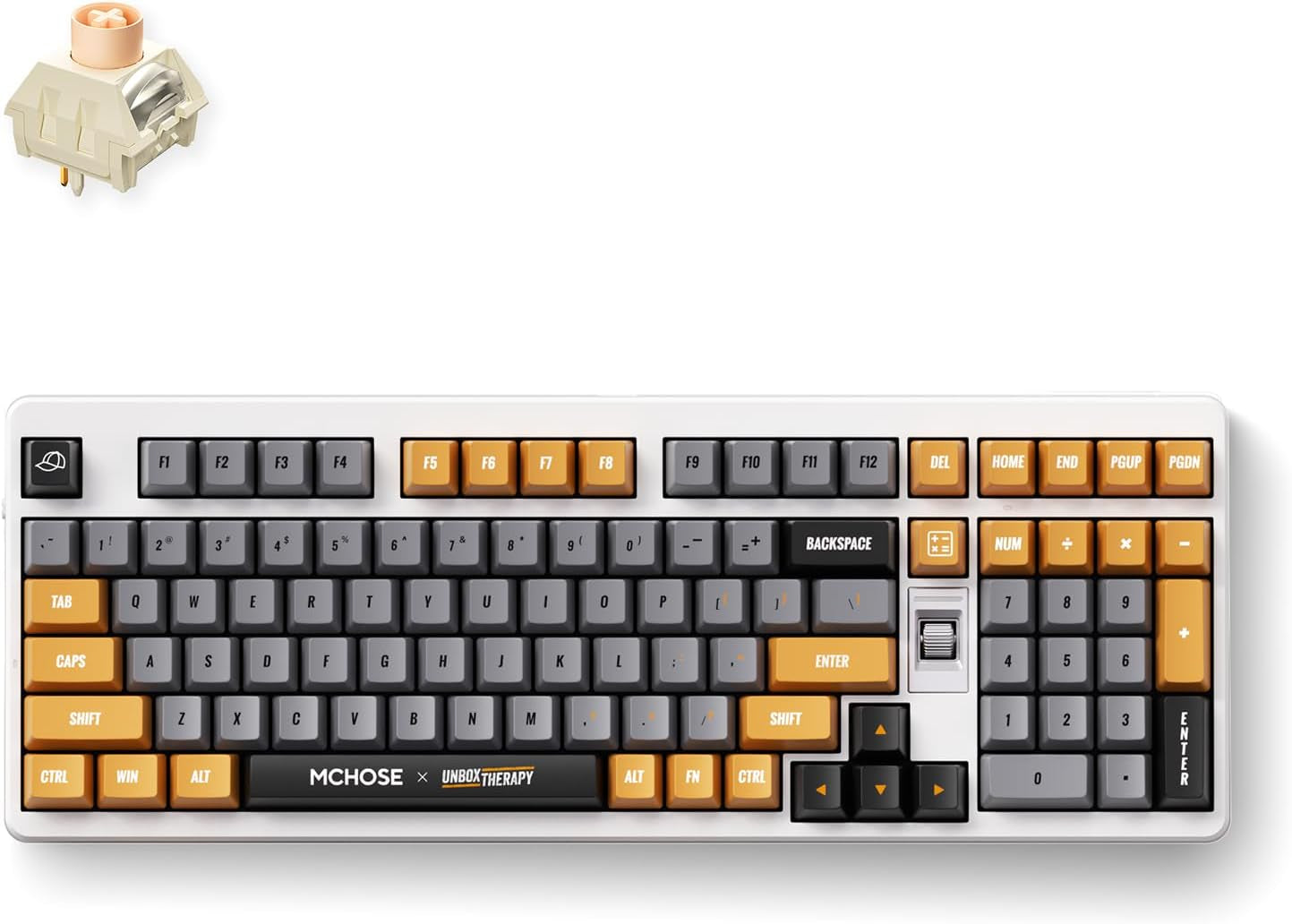 UT98 Wireless Mechanical Keyboard Compact Gaming Keyboard with Knob Tri-Mode Connection Hot Swappable Custom Creamy Keyboard Gasket Structure Pre-Lubed Linear Switches RGB Retro ICY