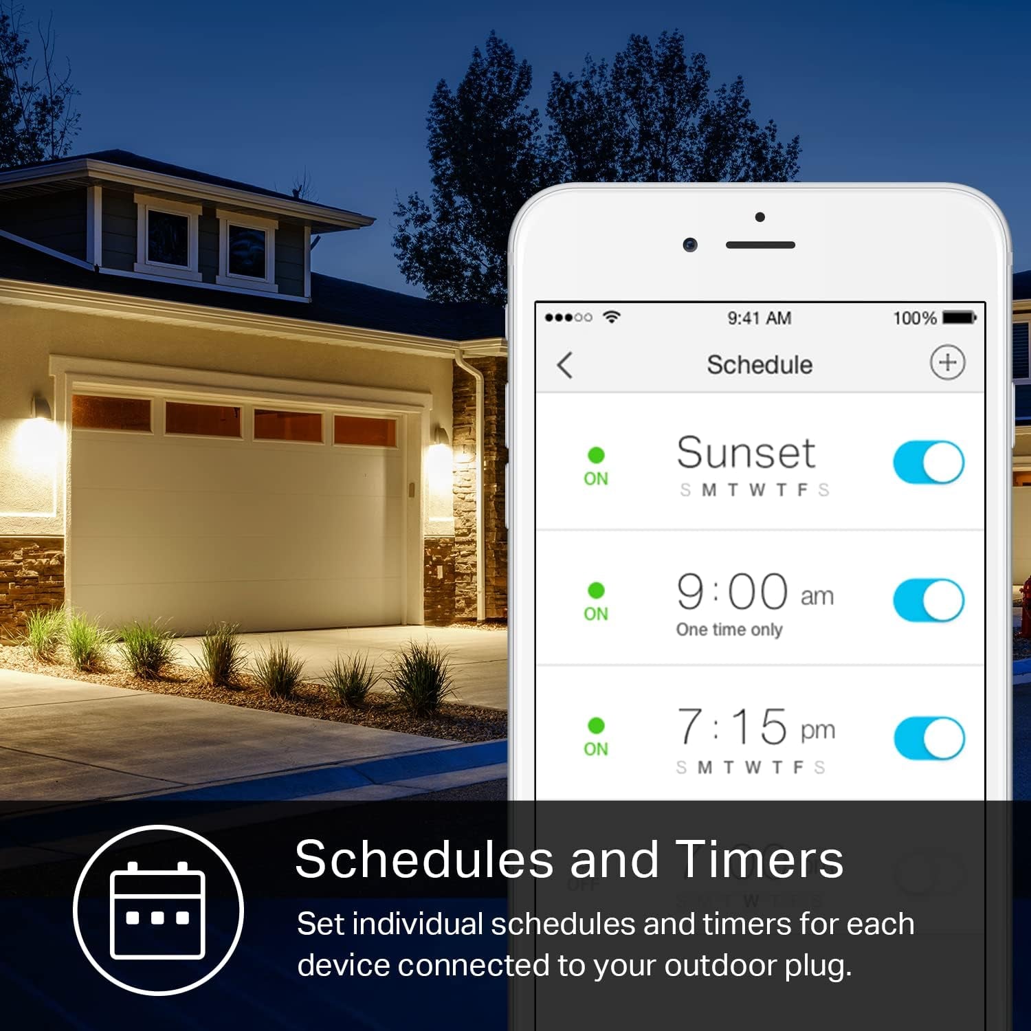 Kasa Outdoor Smart Plug, Smart Home Wi-Fi Outlet with 2 Sockets, EP40 | IP64 Weather Resistance, Compatible with Alexa, Google Home, No Hub Required, ETL Certified, Black