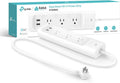 Kasa Smart Plug Power Strip KP303, Surge Protector with 3 Individually Controlled Smart Outlets and 2 USB Ports, Works with Alexa & Google Home, No Hub Required , White | Surge Protector with 3 Individually Controlled Smart Outlets and 2 USB Ports, Works with Alexa & Google Home