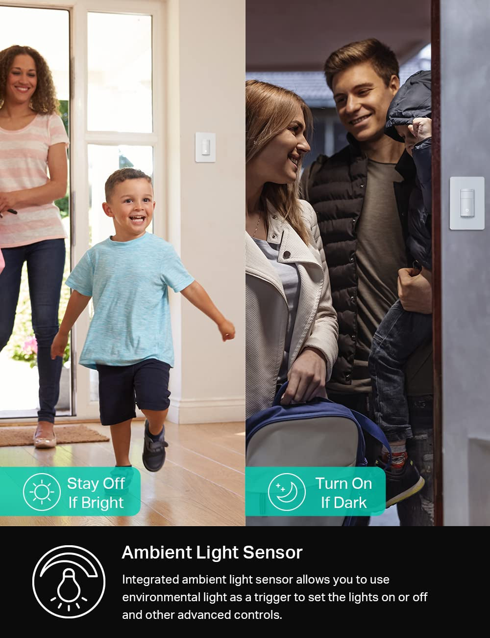 Wifi Motion Sensor Switch, Single Pole, Needs Neutral Wire, 2.4Ghz Wi-Fi Light Switch, Compatible with Alexa & Google Home, UL Certified, No Hub Required(Ks200M),White,1-Pack