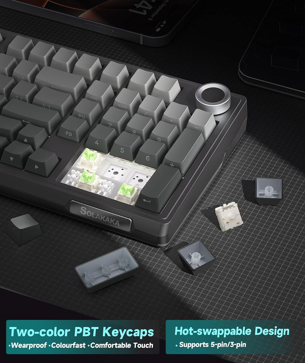 KI99 Pro 96% Wireless Mechanical Keyboard, RGB Gaming Keyboard, Hot-Swappable Pre-Lubed Switches, Gasket Structure Creamy Keyboards (Gradient-Black, Non-Silent Version)