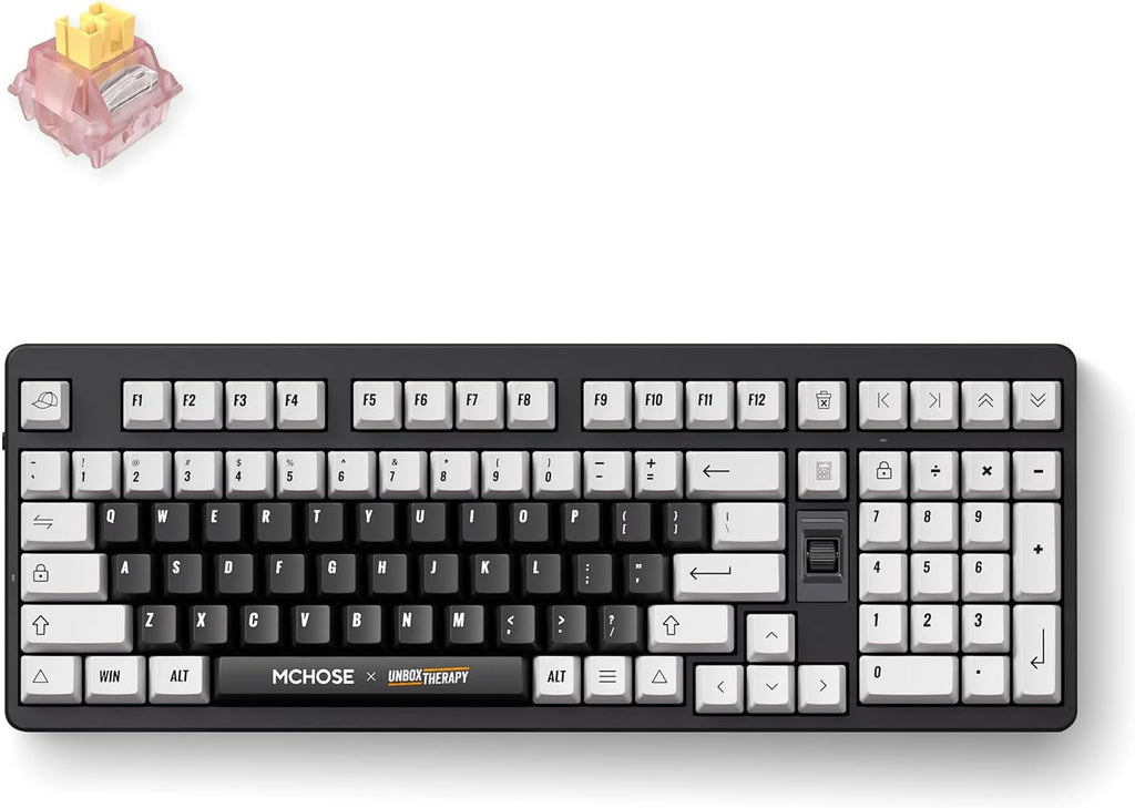 UT98 Wireless Mechanical Keyboard Compact Silent Gaming Keyboard with Knob Tri-Mode Connection Hot Swappable Custom Creamy Keyboard Gasket Structure Pre-Lubed Linear Switches RGB Classic Silent