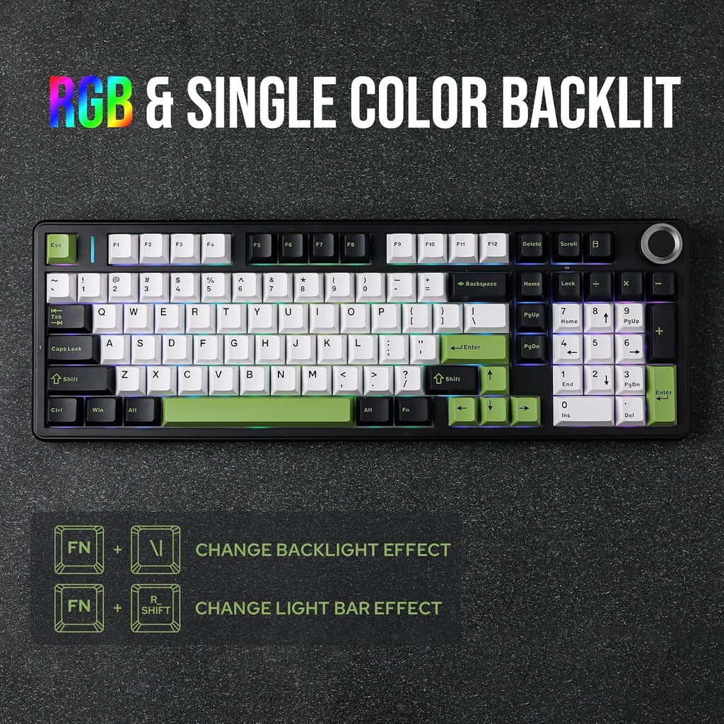 F99 Pro, 99-Key, Wireless, Hot Swappable, Mechanical Gaming Keyboard, RGB, 5-Layer Padding, 8000 Mah Battery, Knob