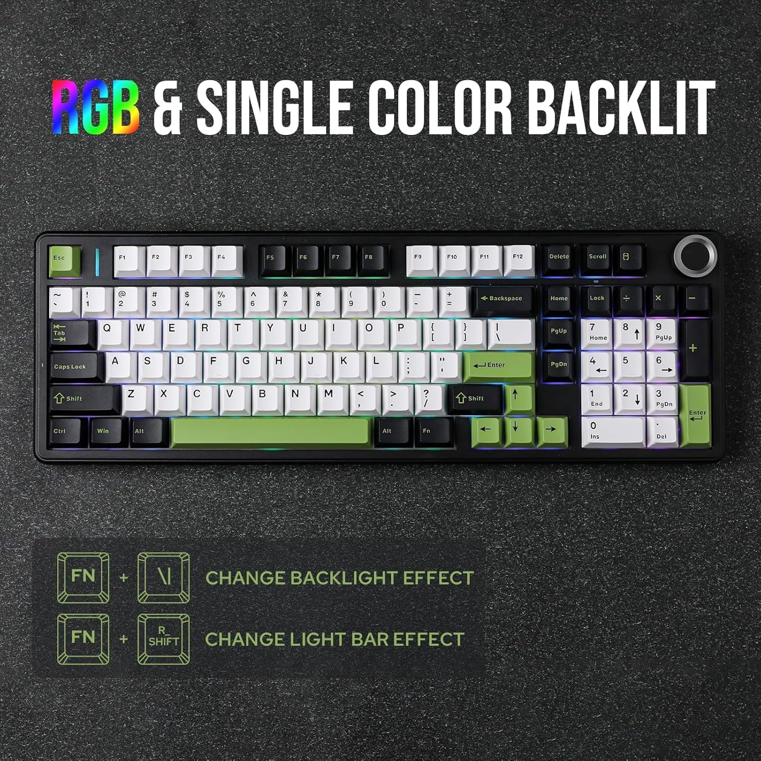 F99 Pro, 99-Key, Wireless, Hot Swappable, Mechanical Gaming Keyboard, RGB, 5-Layer Padding, 8000 Mah Battery, Knob