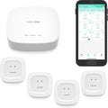 Water Leak Starter Kit: Hub + 4 Leak Sensor 1 (Silent), Lora Long-Range, App/Sms/Email Alerts, D2D Offline Triggers, 2 AAA up to 5-Year Battery, Compatible with Alexa/Ifttt/Home Assistant