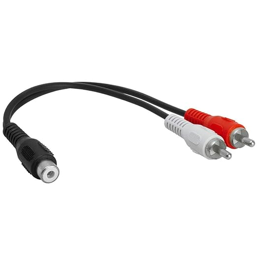 Cmple - [5 Pack 2 RCA Male to 1 RCA Female Stereo Audio Y-Cable, 2 RCA Plugs to - Image 2