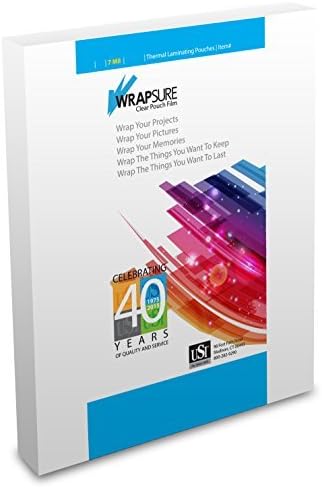 USI WrapSure Thermal Laminating Pouches/Sheets, Menu Size, 7 Mil Thick by USI