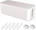 Cable Management Box, Large Cord Organizer Box to Hide Power Strip & Under Desk by Chouky