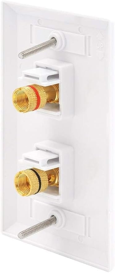 VCE UL-Listed Speaker Wall Plate Gold-Plated, 2-Port Keystone Wall Plate - Image 4