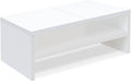TEAMIX 2 Tier White Monitor Riser Stand, Wood Desktop Stand by TEAMIX
