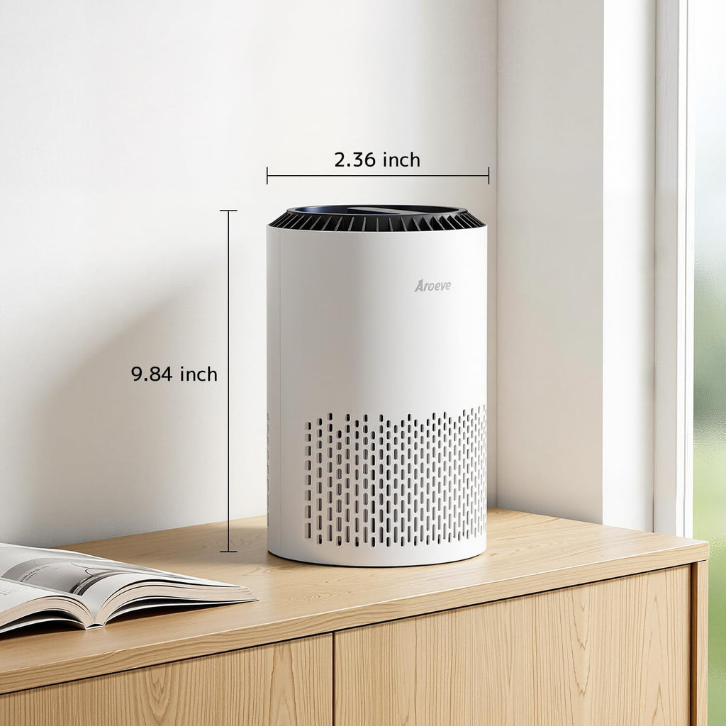 Air Purifiers for Bedroom Home, Air Purifier for Smoke Pollen Dander Hair Smell Air Cleaner with Sleep Mode Speed Control for Bedroom Office, MK01- White(Available for California) | Energy Star Efficiency, Meet Global Recycled Standard, 360-Degree Air Inlets, 22Db Noise Level, Aromatherapy Function