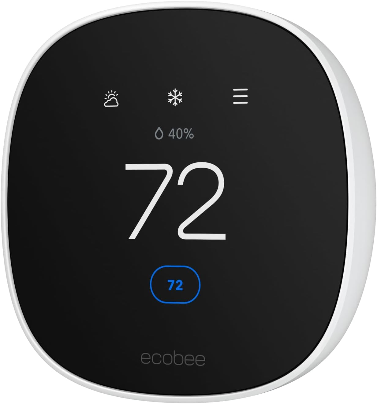 Ecobee Smart Thermostat Essential - Wifi Thermostat, Energy Star Certified | Programmable Wi-Fi Thermostat - Works with Siri, Alexa, and Google Assistant. Energy Saving Thermostat.