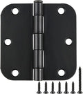 Rounded Door Hinges 3-1/2" x 3.5 inch, 5/8 Radius, Matte Black 3 ½ Inch 12 Pack by TDCHINGES