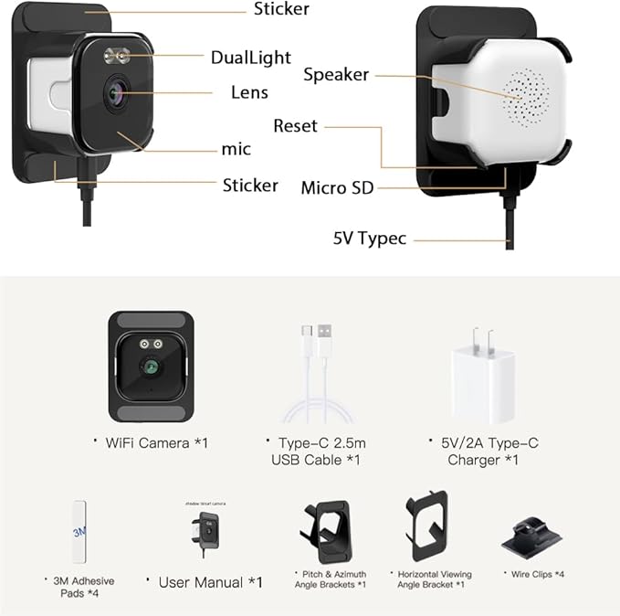 EVERSECU 2K Window Camera with Adhesive Mount, Starlight Color Night Vision - Image 7