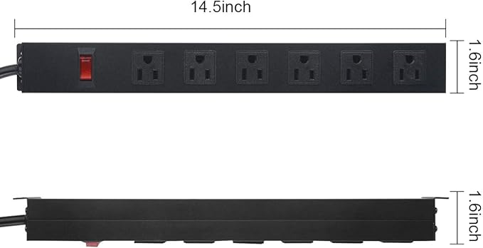 Metal Wall Mount Power Strip, Mountable Power Outlet - Image 2