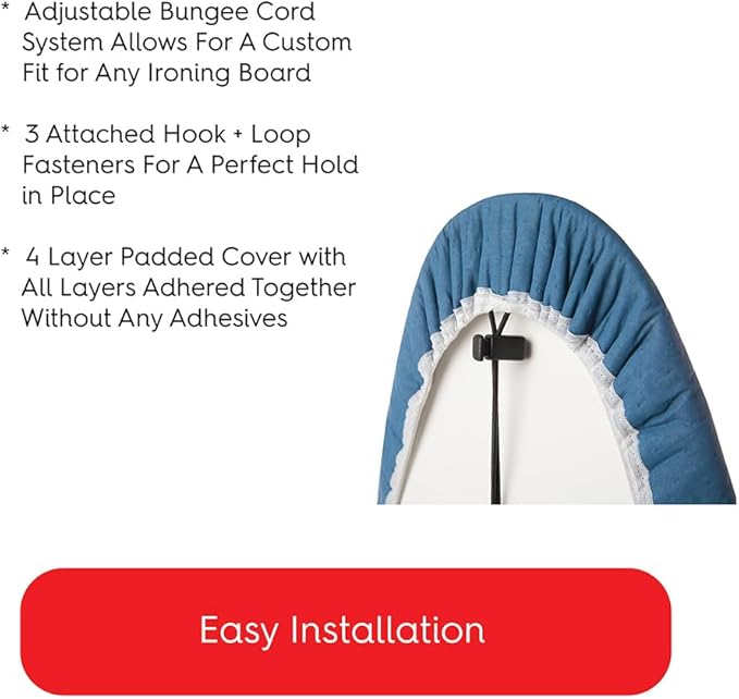 TIVIT Ironing Board Cover 17 x 56, Performance Grade Titanium Coated Pro Grip - Image 4