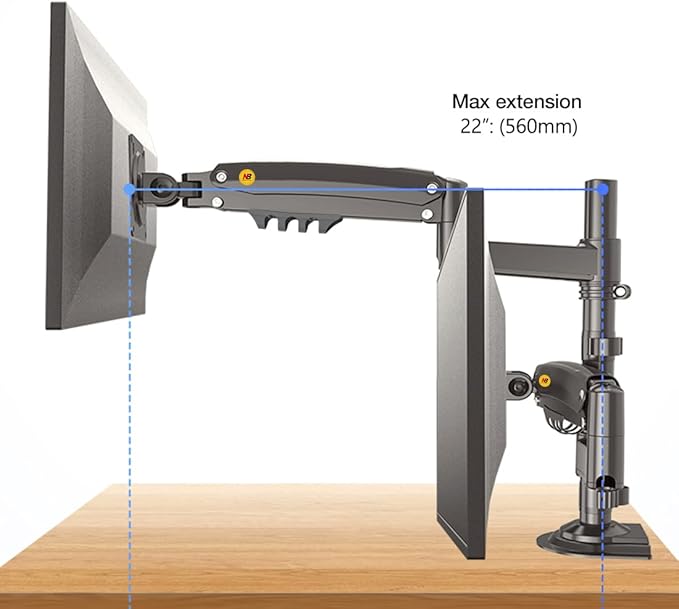 NB North Bayou Dual Monitor Desk Mount Stand Full Motion Swivel Computer - Image 7