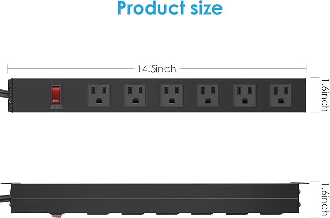 Metal Wall Mount Power Strip, Mountable Power Outlet - Image 2