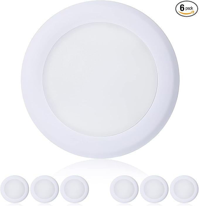TOPELER 6Pack Dimmable LED Surface Mount Downlight, 15W 1000Lm Low Profile by TOPELER