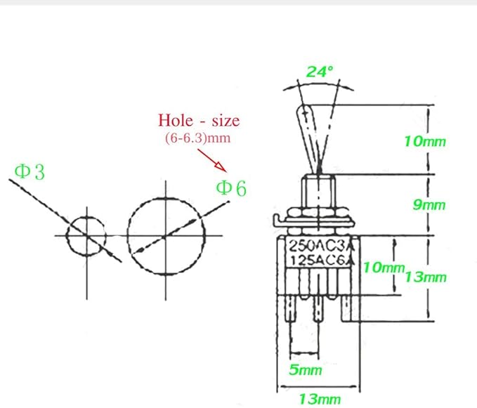 VONVOFF Toggle Switch, 3v/5v/12v/24v/72v/110v/220v/240v/Mini Toggle Switch - Image 4