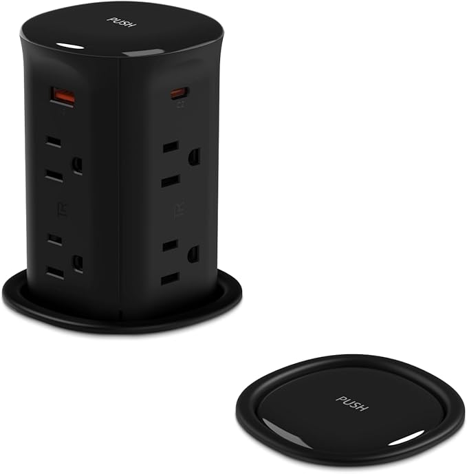 Pop up Outlet for Countertop, 3-1/8 inch Hole Desk Grommet Power Station by Jgstkcity