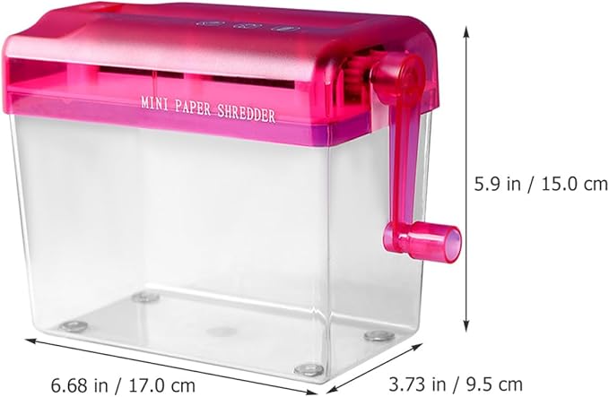 Manual Desktop Paper Shredder Red Small Handheld Shredder - Image 2
