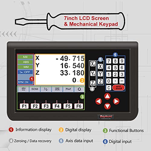 3 Axis DRO Digital Readout for Milling Machine Lathe Machine 3pcs Magnetic - Image 4