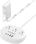 Flat Extension Cord with Outlet Cover & Cable Clips- 10 FT, 1625W Child Proof by YourBetterchoice