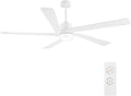 WINGBO 64" DC Ceiling Fan with Lights and Remote Control, 5 Carved Wood Blades by HomePage