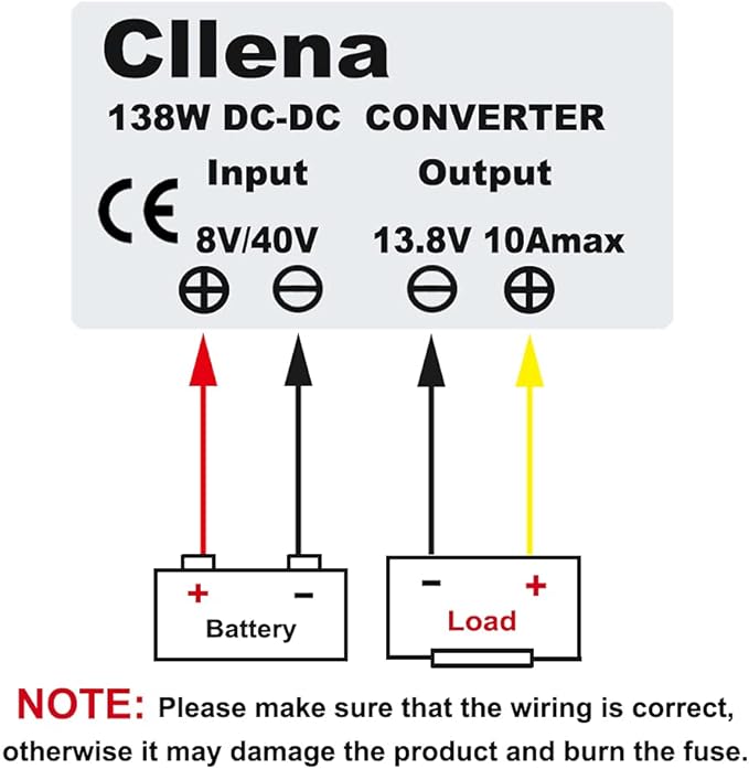 Cllena DC 8V-40V to 13.8V 10A Automatic Buck Boost Converter Step Down/Up - Image 7