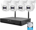 8CH Plug&Play Wireless Cameras for Home Security, 4x1920P 5MP IP67 IR&Full by KTKTVE