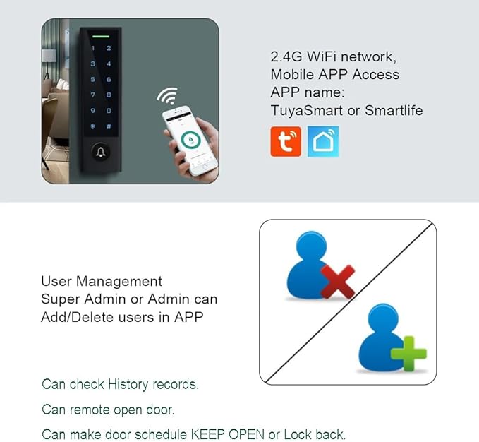 MENGQI-CONTROL WiFi Remote Manage IP66 Watreproof Access Control Keypad ANSI - Image 4