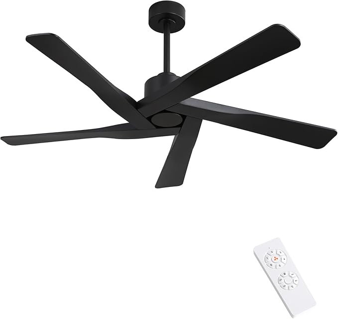 WINGBO 54" ABS DC Ceiling Fan No Light, 5 Blade ABS Plastic Ceiling Fan by HomePage