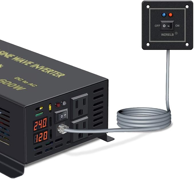 WZRELB 600W 24V 120V Pure Sine Wave Power Inverter - Image 2