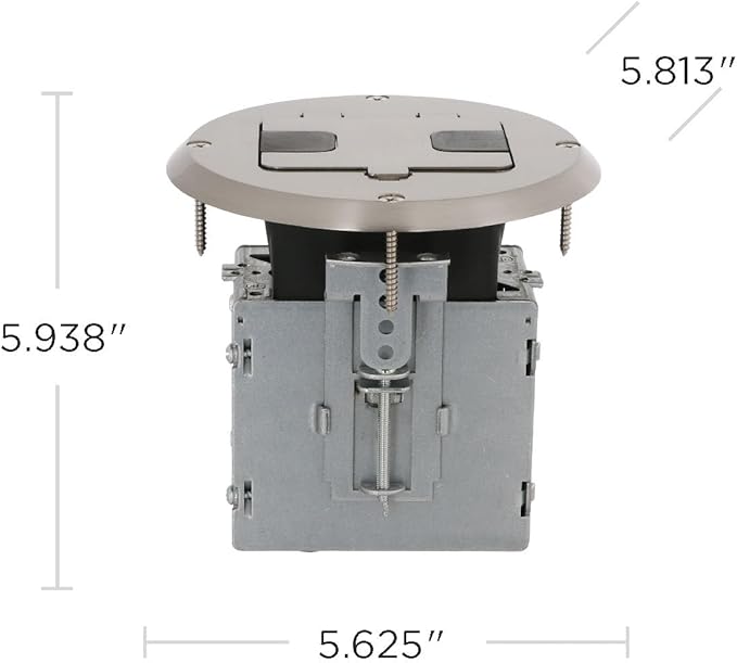 RACO 6239NI Floor Kit with Recessed Duplex 15A TR Device and Adjustable Steel - Image 3