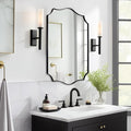 ANDY STAR Black Bathroom Vanity Mirror, 22x30 Irregular Wall Mirror, Scalloped by ANDYSTAR