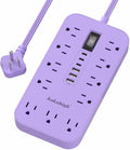 Purple Extension Cord with Multiple Outlets- 5 FT Lavender Power Strip by YourBetterchoice