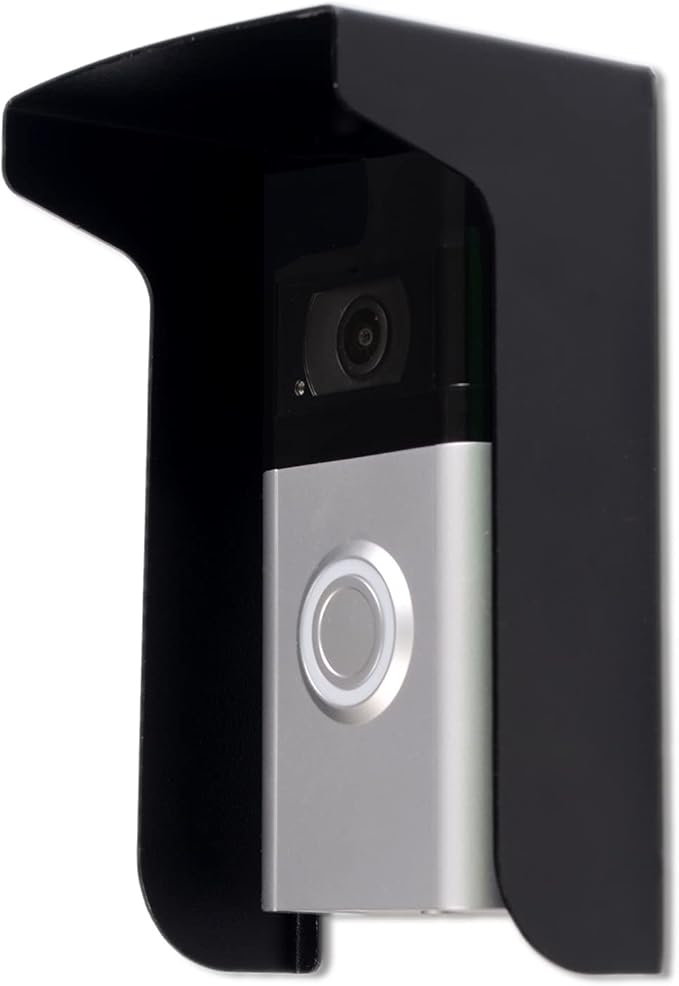 Dgyezhao Outdoor Black Doorbell Rain Anti-Glare Cover, Steel Weather-Blocking by dgyezhao