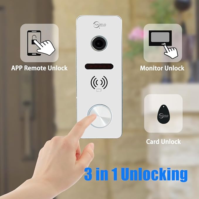 Wired Video Doorbell Intercom System 7 inch Monitor 1080P HD Camera Entry - Image 6