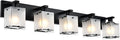 WINSHEN 5-Lights Bathroom Light Fixtures, Matte Black Modern Vanity Lights by WINSHENLighting