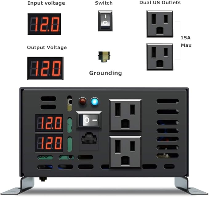 WZRELB 600W 12V 120V Pure Sine Wave Power Inverter - Image 3
