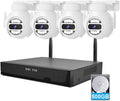 8CH Plug&Play Wireless Cameras for Home Security, 4x1920P 5MP IP67 IR&Full by KTKTVE