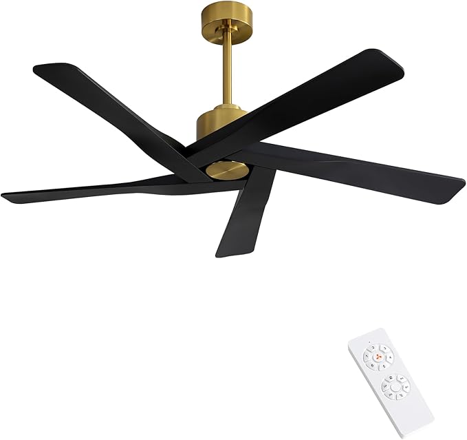 WINGBO 54" ABS DC Ceiling Fan No Light, 5 Blade ABS Plastic Ceiling Fan by HomePage