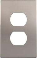 ENERLITES, Nickel Elite Series Duplex Outlet Receptacle Cover, Screwless Wall by Enerlites