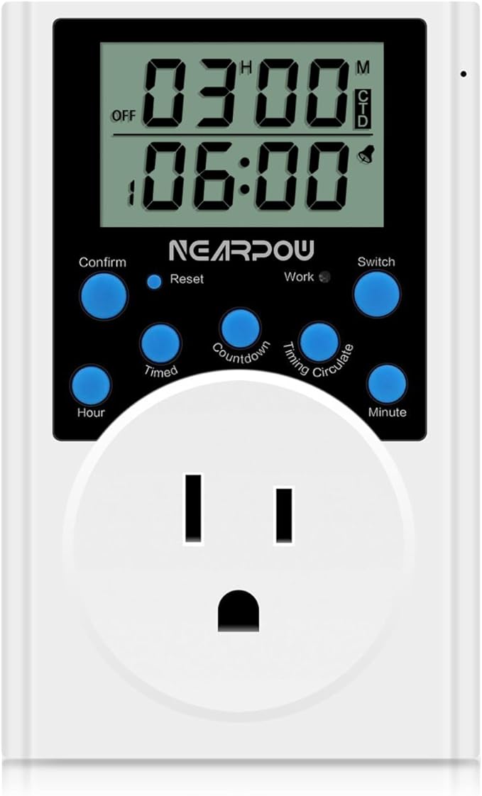 Timer Outlet, Nearpow Multifunctional Infinite Cycle Programmable Plug-in by NEARPOW