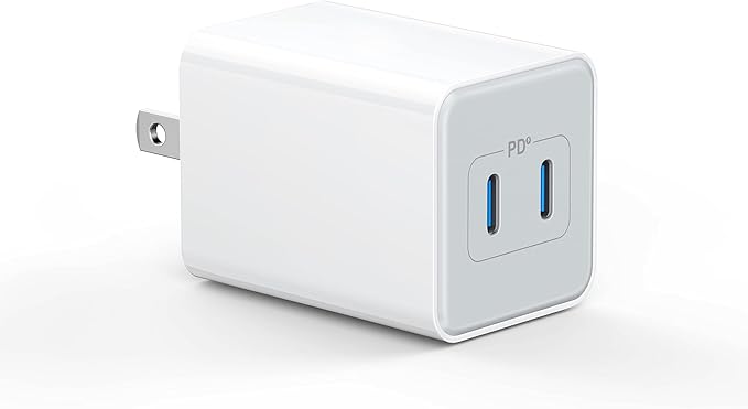 USB C Wall Charger 40W, 1 Pack Dual Port 20W PD 3.0 Type C Fast Charging Block by LCGENS