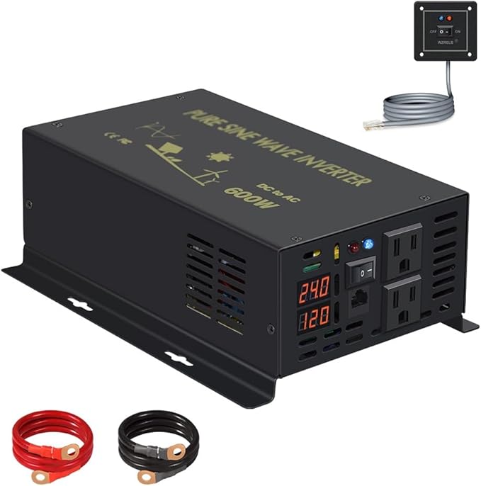 WZRELB 600W 24V 120V Pure Sine Wave Power Inverter by WZRELB